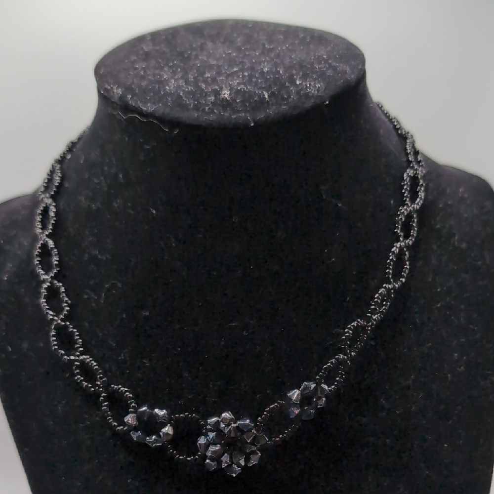 Elegant Black Beaded Necklace